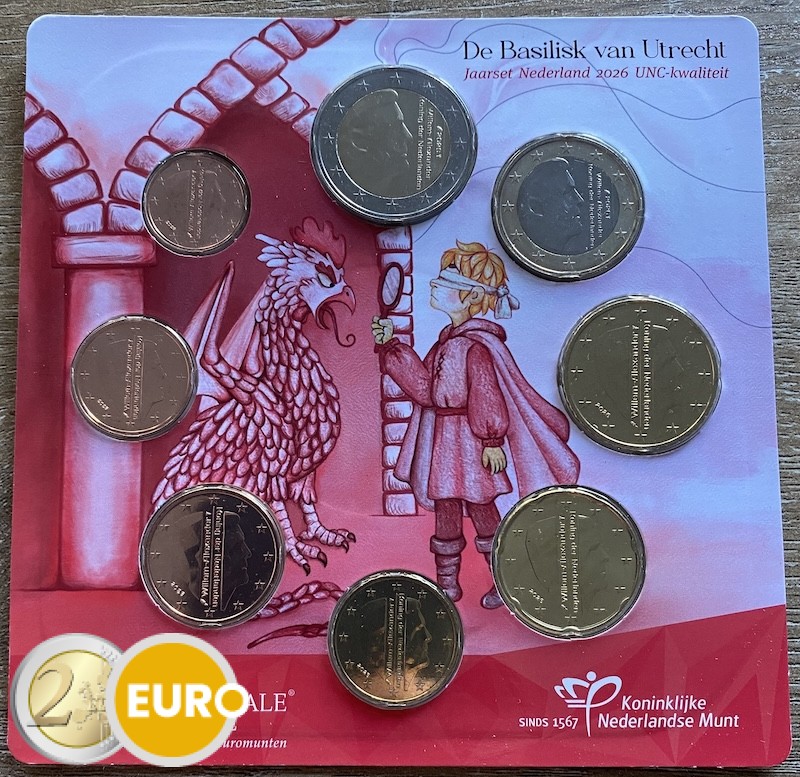 Euro set UNC Nederland 2026 Basilisk van Utrecht